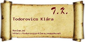 Todorovics Klára névjegykártya