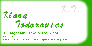 klara todorovics business card