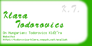 klara todorovics business card